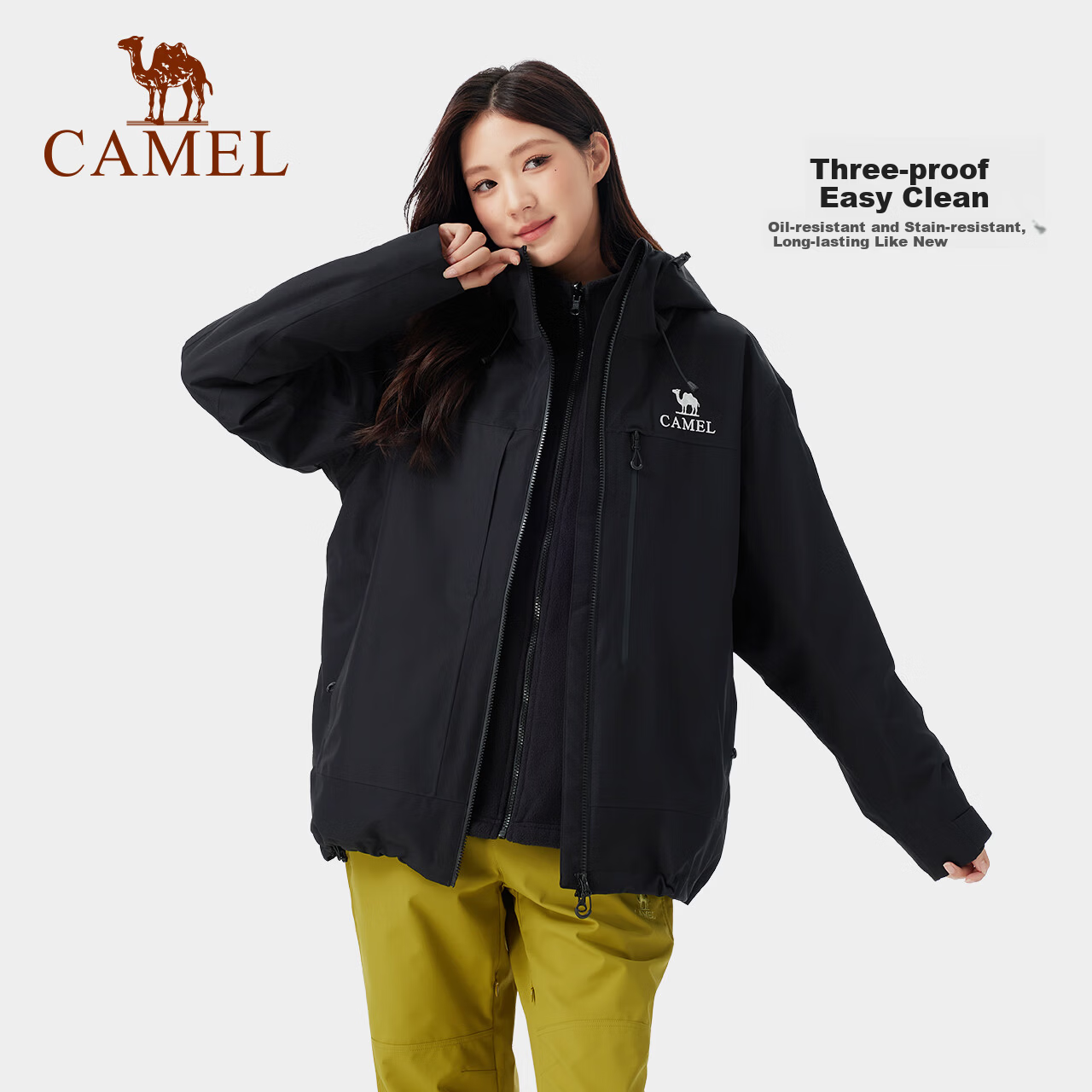 CAMEL (CAMEL) King Armor Z Series Wang Junkai Same Style Three-in-One 25 Autumn Winter Outdoor Mountaineering Waterproof Jacket