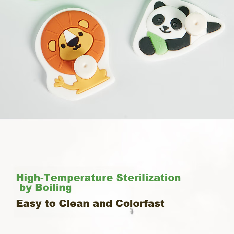 BG-BABYGO Montessori Early Education Animal Matching Puzzle Baby Building Blocks Food-Grade Silicone Chewable Educational Toy 16