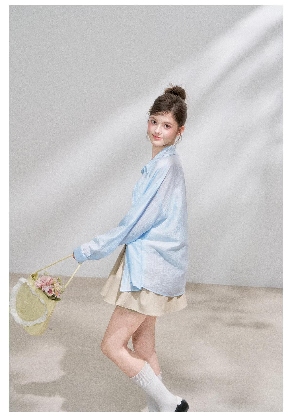 ICH MODE "Spring Light Leisure" Lyocell Sun Protection Long Sleeve Shirt Women Lazy Style Thin Jacket White M 28
