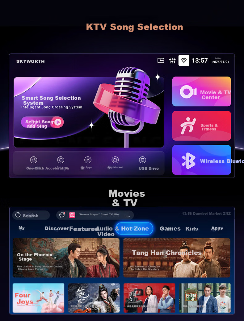 Skyworth X10 Home KTV Karaoke All-in-One System Full Home KTV Singing Set TV Sound System for Karaoke and Movie Watching 4