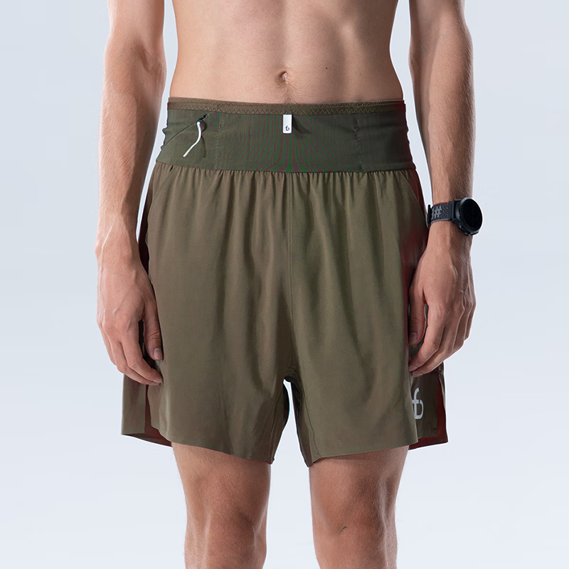 Feibit Air Pants 4.0 Men's Waist Bag Shorts Breathable Running Sports Pants 5-Inch Quick-Dry Lichen Green L