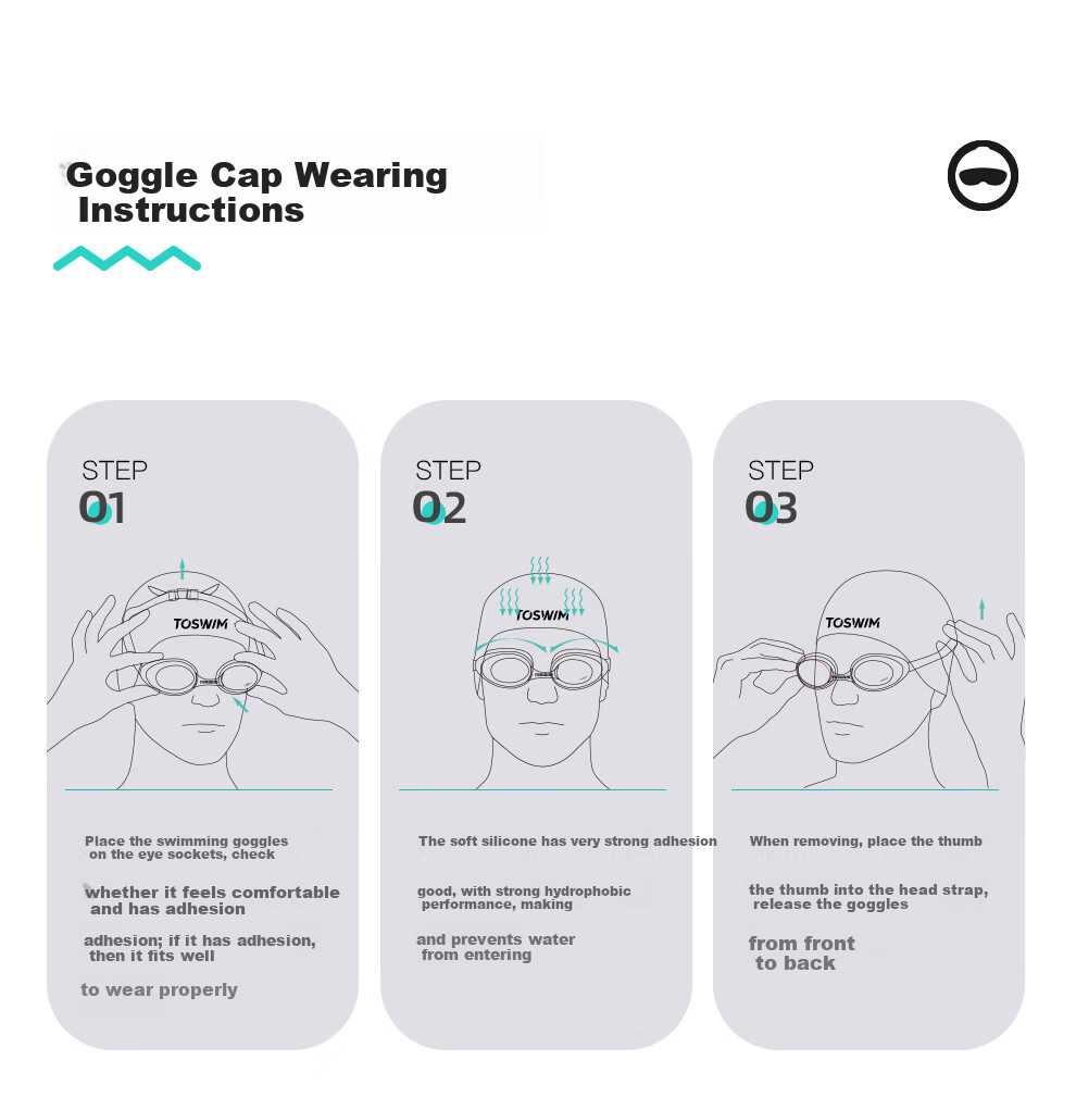 TOSWIM Prescription Swimming Goggles for Men and Women, Waterproof Large Frame, Professional Anti-Fog, High Definition, 700 Degree, White Transparent 17