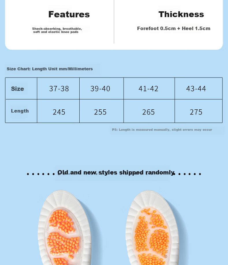 FOOTOPPO High-Elastic Air Cushion Sports Insoles for Men, Shock-Absorbing, Soft And Bouncy, Breathable, Long-Standing, Anti-Foot Pain, Ultra-Soft Basketball Insoles, Thickened 17