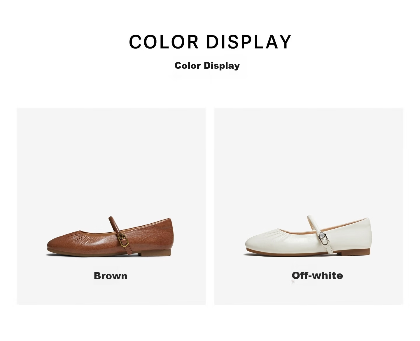 TATA Mary Jane Shoes for Women, Flat Single Shoes, Genuine Leather Casual Ballet Flats, Brown "Sheepskin", Size 38 4