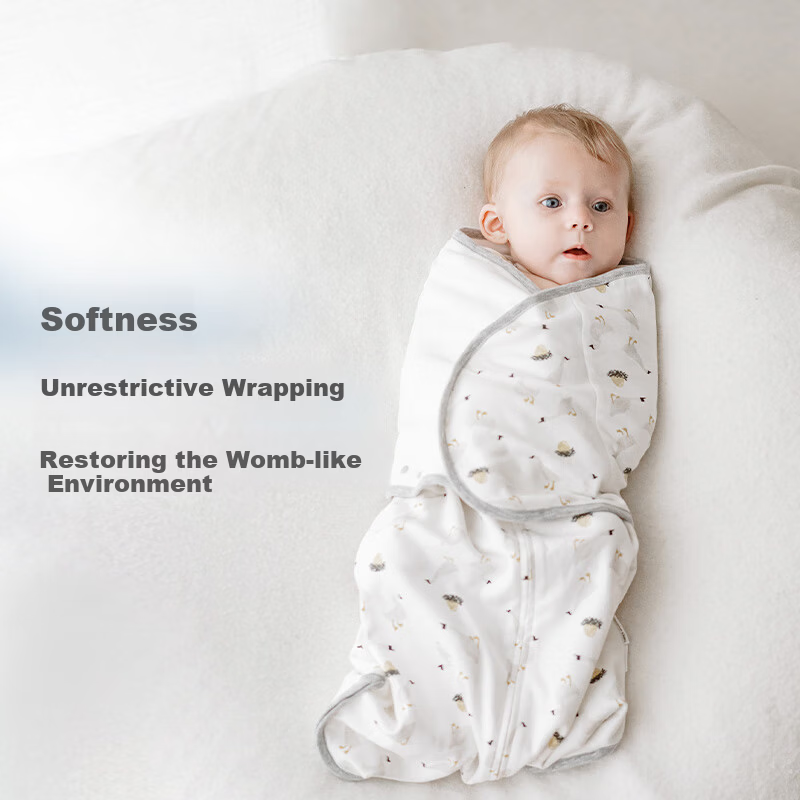 Nest Designs Baby Sleeping Bag Anti-Startle Swaddle Newborn Single-Layer Wrap Blanket First Snow Size 66