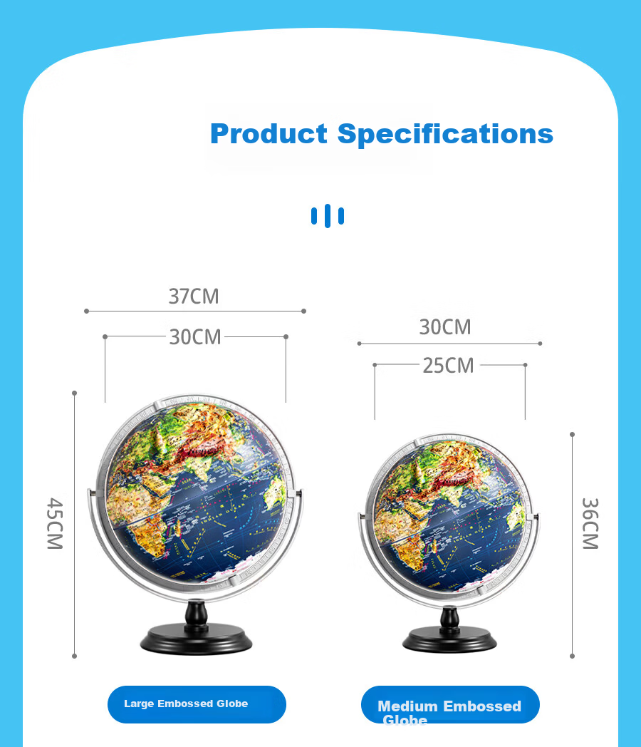 Blue Earth Embossed AR Reading Globe 3D Stereoscopic Student Children's Toy Boys Girls Birthday Gift Geography Enlightenment 27