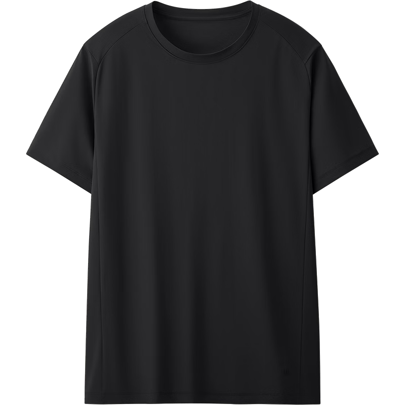 Beneunder Men's Quick-Dry Cotton-Feel Short Sleeve T-Shirt Sweat-Resistant Breathable Sun Protection Base Layer CT004 Dusk Black L