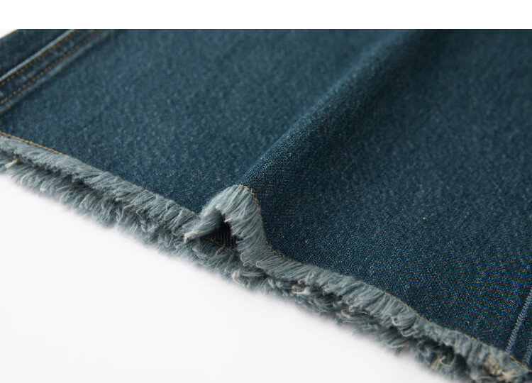 Demana [Cloud Sense Cotton] Spring High-Waist Side Seam Plant Embroidered Raw Hem Wide-Leg Slimming Petite Women's Jeans 13