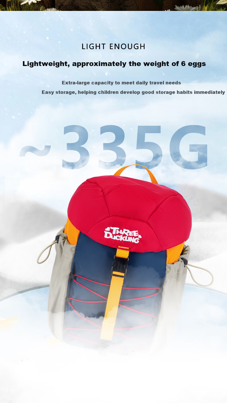Three Duckling Kids Kindergarten Backpack Lightweight Outdoor Travel School Bag for Boys and Girls Brown 9
