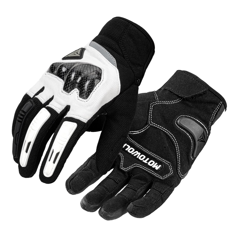 MOTOWOLF Motorcycle Riding Gloves Four Seasons Racing Carbon Fiber Anti-Fall Touchscreen Men