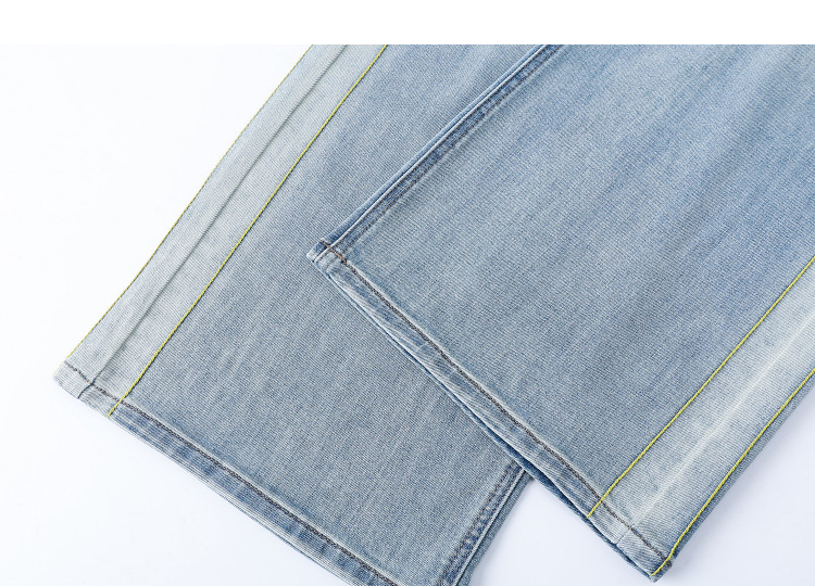 Demana [Cloud Oxygen Cotton Blend] Spring 3D Mid-High Waist Hand-Finished Side Seam Petite Women's Wide-Leg Jeans 14