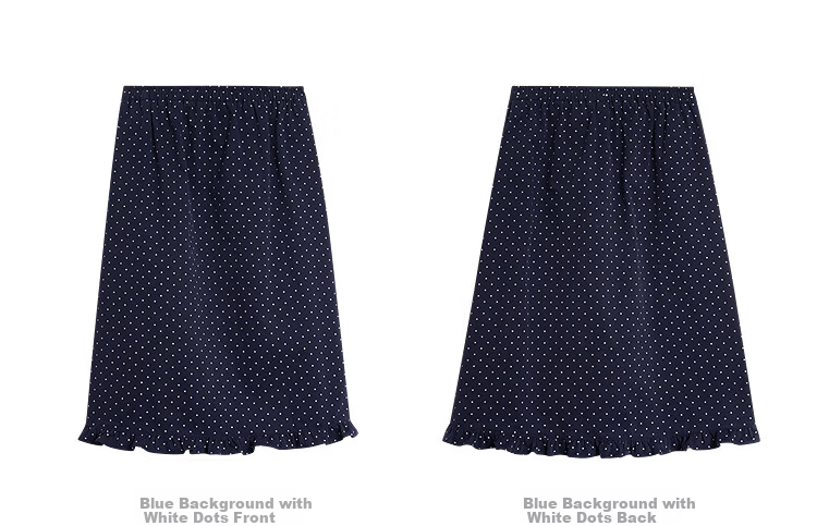 INMAN Vintage Polka Dot Ruffle Hem Cotton A-Line Skirt Blue White Dots L Spring 2026 Women's New 14