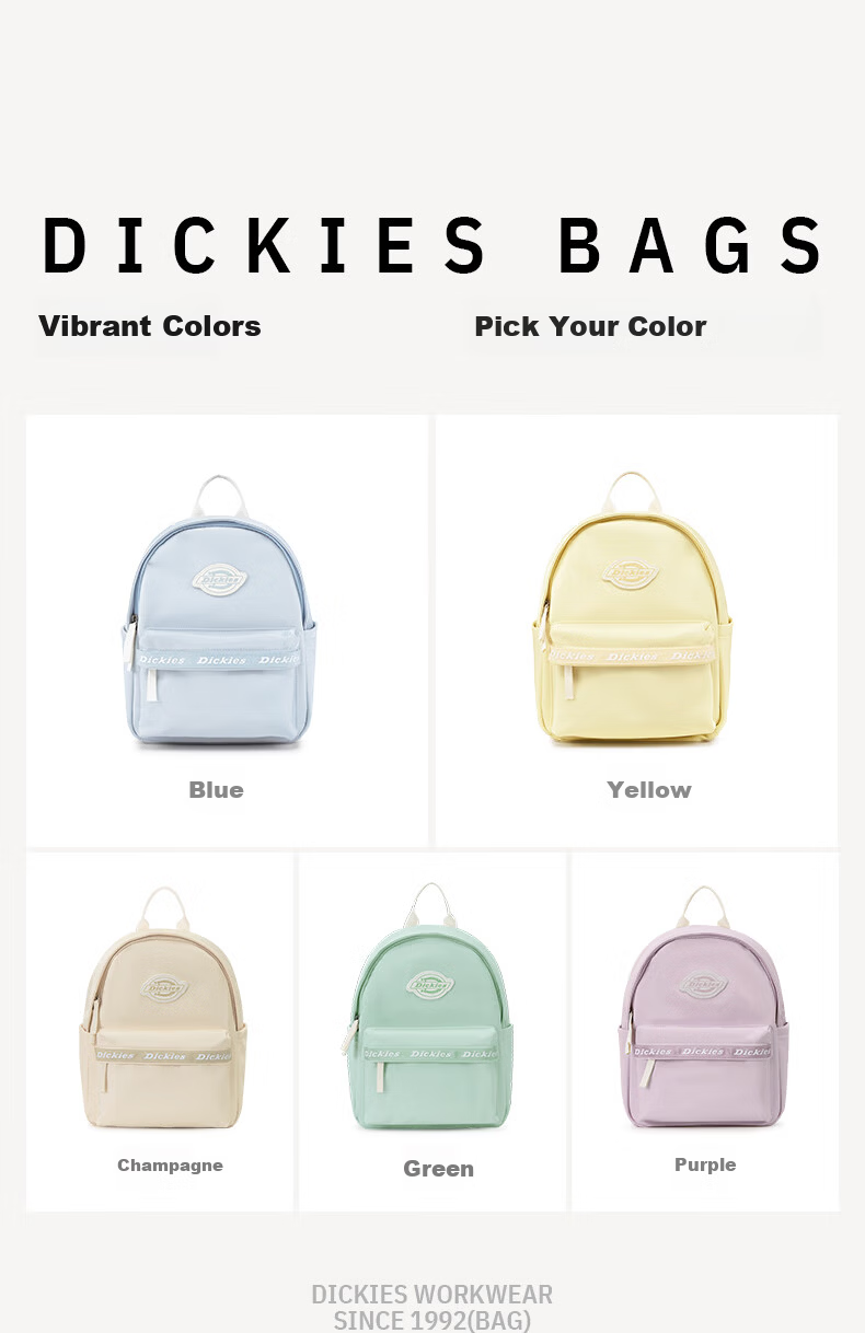 Dickies Summer Dopamine Large Capacity Backpack for Women College and High School Students Blue 7