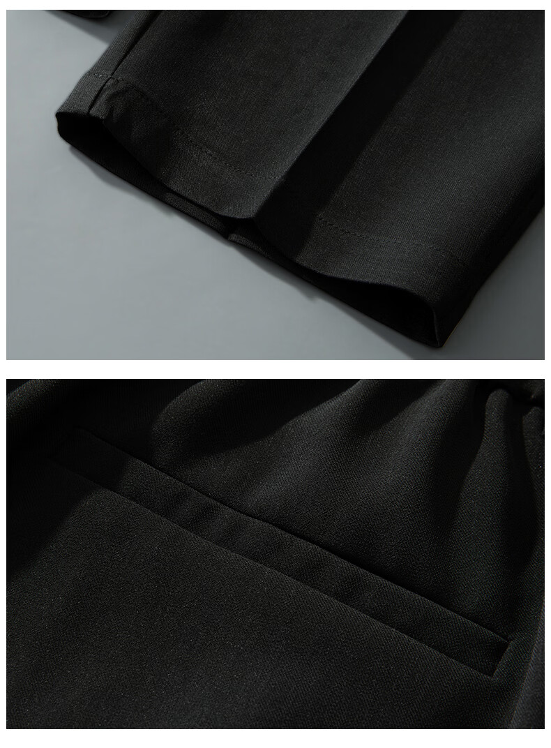 MULINSEN Men's Casual Straight-Leg Dress Pants Solid Color Simple Versatile Black 4XL 21