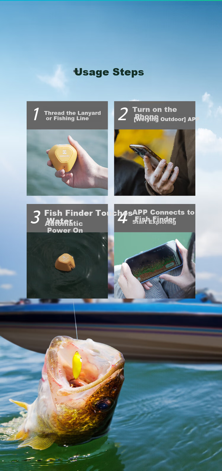 HIKMICRO Underwater Fish Finder, High-Definition Visual Night Vision Sonar 10
