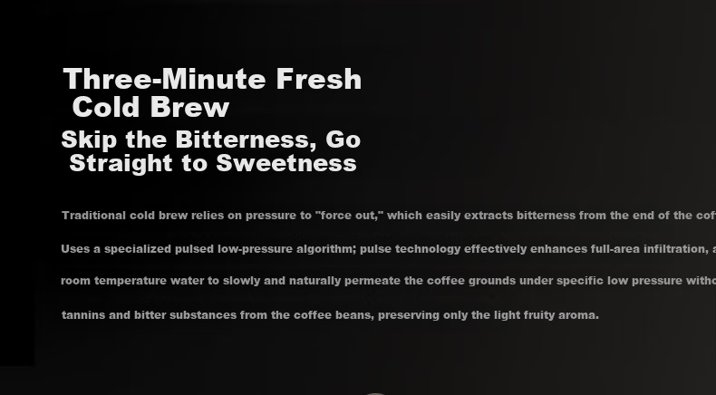 Dr.coffee H3 Black Home Fully Automatic Italian Espresso Coffee Machine Small Integrated Grinder One-Touch True Cold Brew Fresh Coffee Hot and Cold Drinks 11