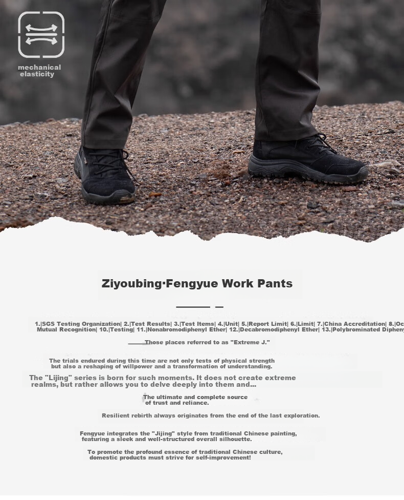 Free Soldier Peak Outdoor Tactical Work Pants Stretch Men's Casual Long Pants Scratch-Resistant Durable 34W/30L Wolf Brown 2