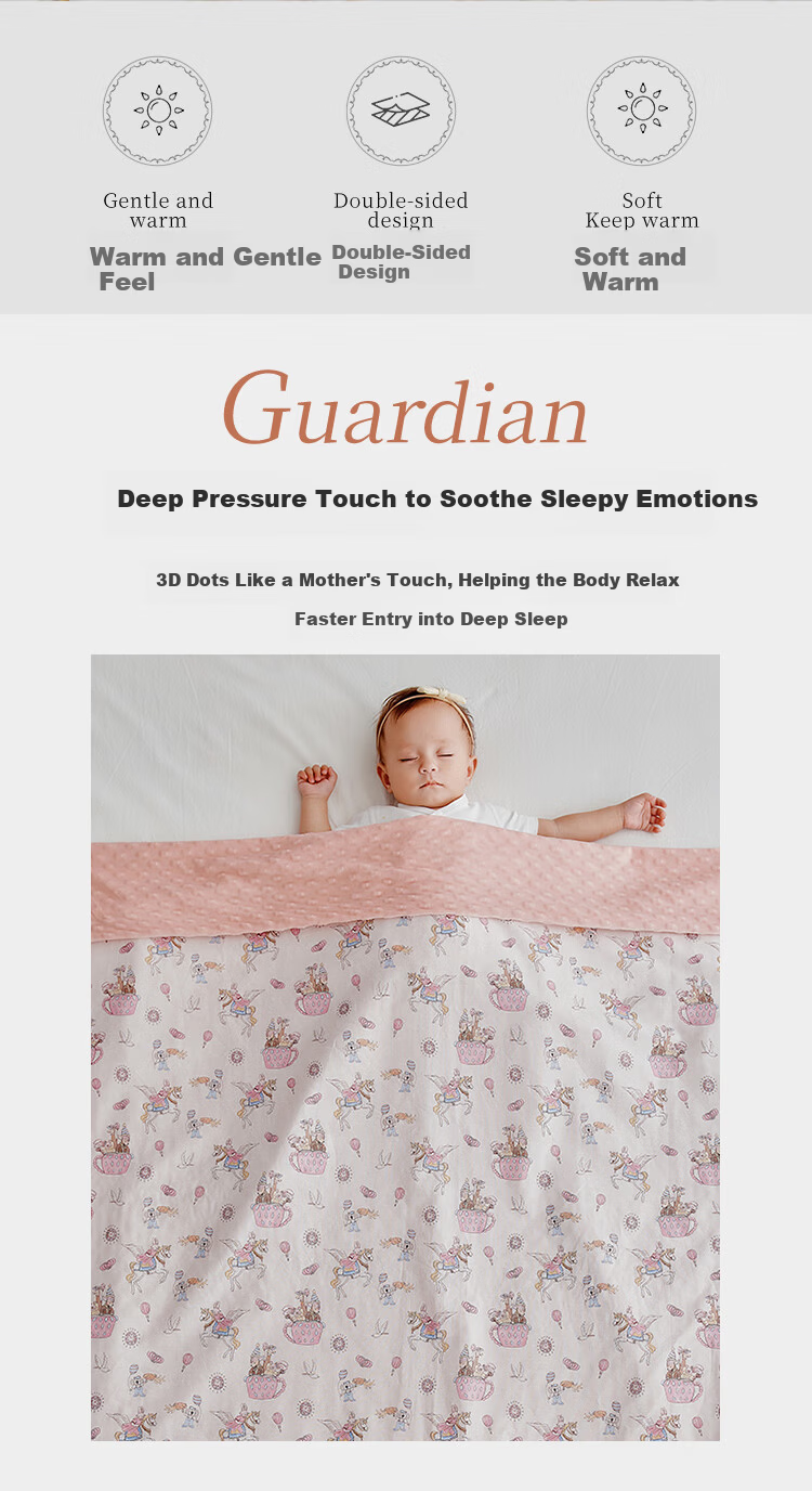 YEEHOO A-Class Baby and Child Cotton Comfort Bean Velvet Blanket Double-Sided Detachable Quilt Cover Play Town 100*120cm 2