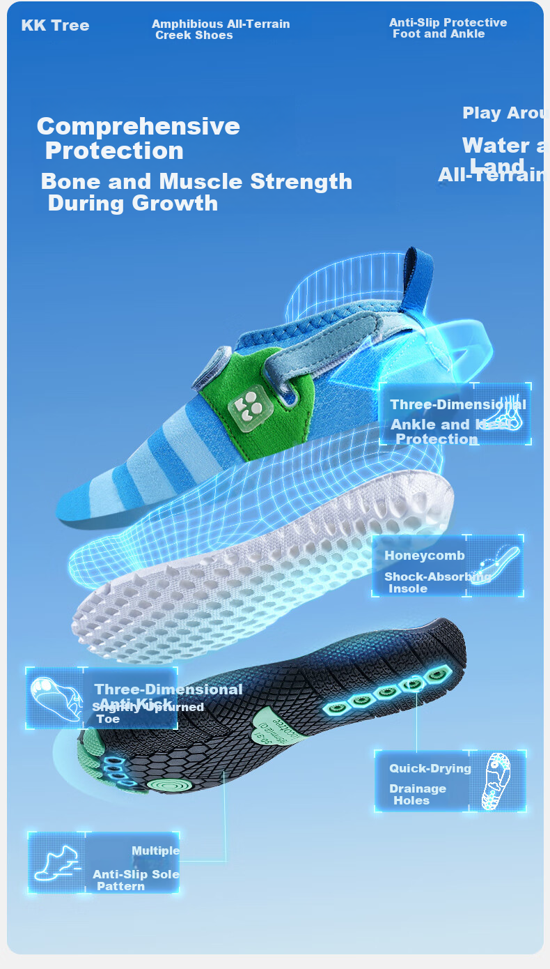Kocotree KK Tree Kids Creek Shoes Non-Slip Cut-Resistant Boys Girls Swimming Snorkeling Shoes Toe Protection Beach Shoes Summer 5