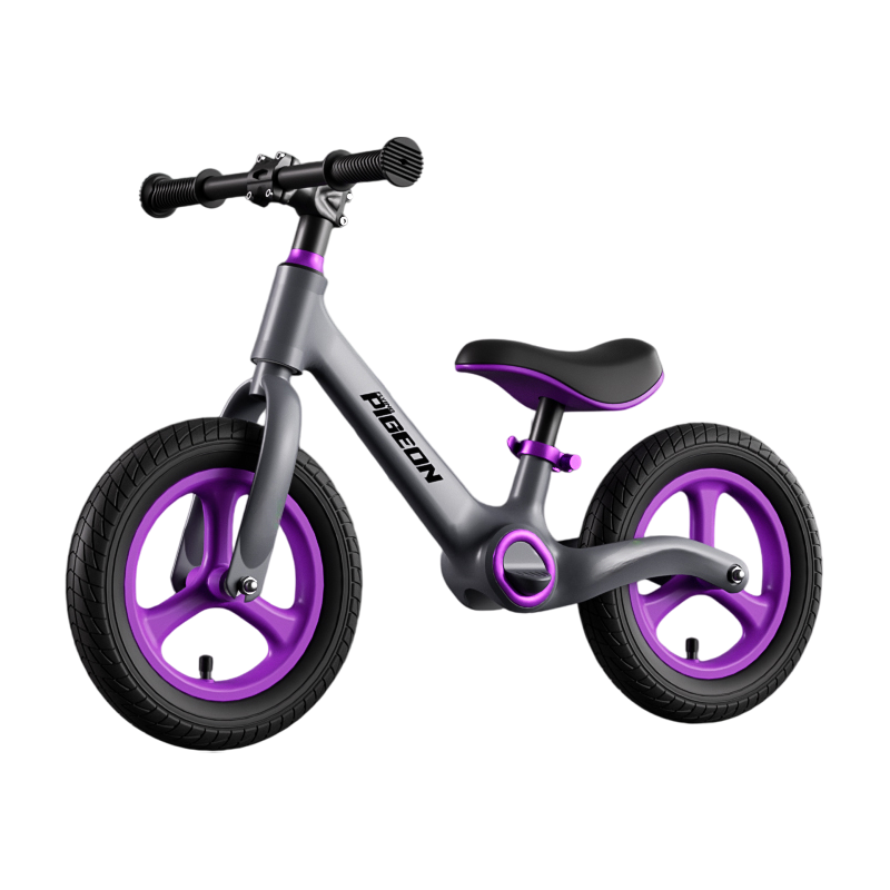 Feige Children's Balance Bike 1-3-6 Years Old Toddler Baby Foot-Pedal Bicycle Lightweight Two-Wheel Glide Bike 14 Inch Purple