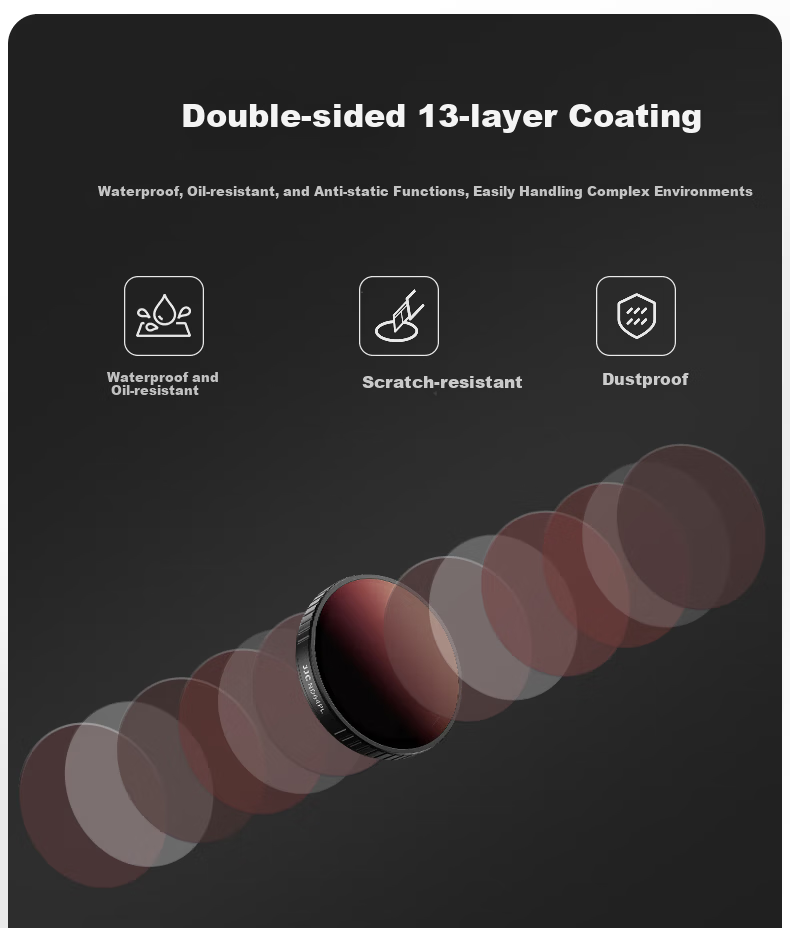 JJC DJI Action4/5 Pro Filter Kit CPL Polarizer Fixed ND Neutral Density Lens Action3 Sports Camera Accessories 5