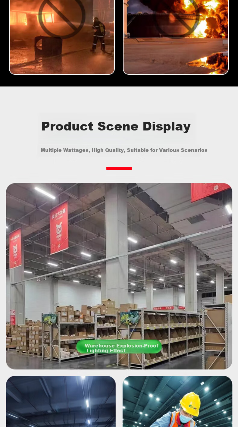Yaming LED Explosion-Proof Fluorescent Tube Light, 1.2m 60W White Light, Dustproof and Waterproof Industrial Workshop Lighting Fixture 3
