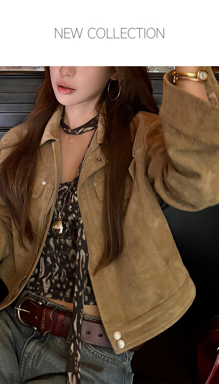 MT Urban Chic Spring American High Street Lapel Jacket Loose Casual Short Petite Women's Coat 1