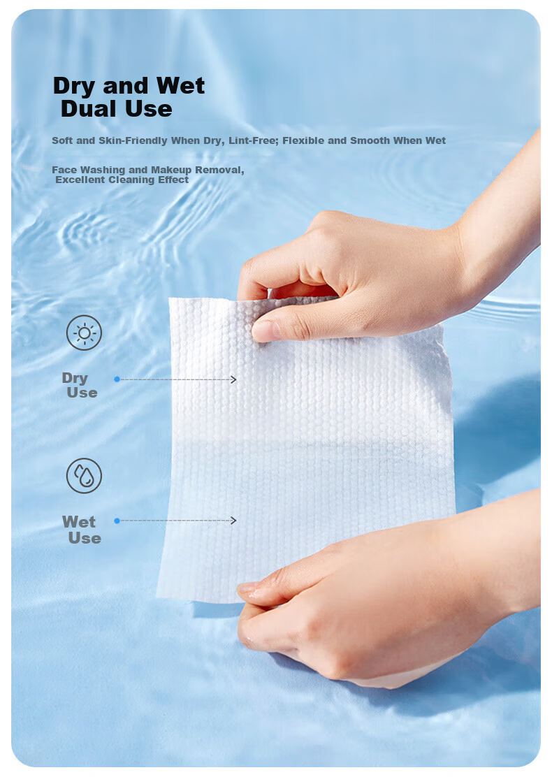 ZhiYue Life Medical Soft Cotton Towels Disposable Facial Wipes Dry and Wet Use 250g/80 Sheets*3 Packs 7