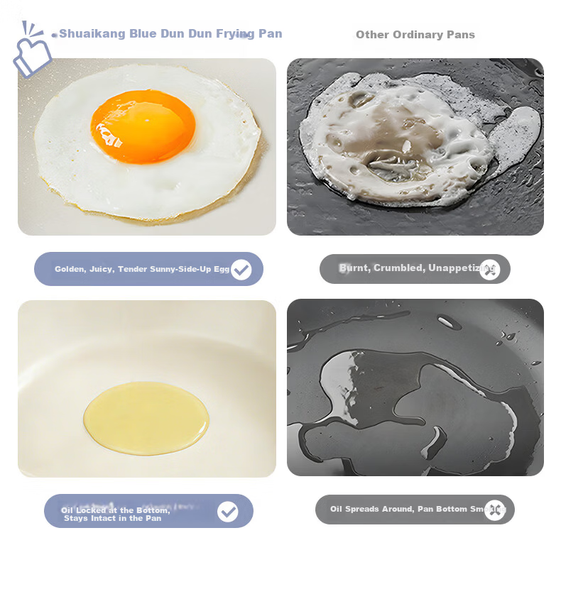 Sacon 26CM Non-Stick Ceramic Frying Pan Steak Pan Baby Food Cooking Pan Universal for Electric and Gas Stoves 10