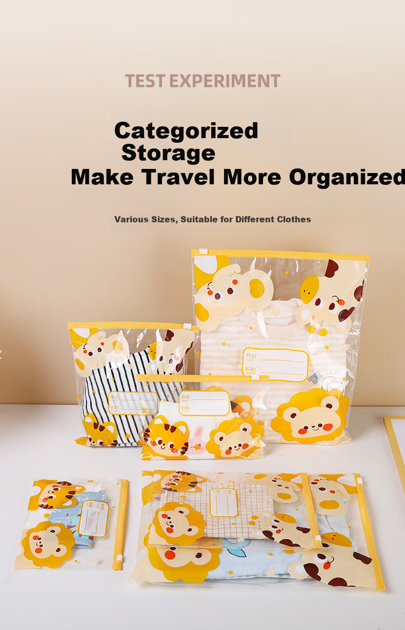 Kelorlock Travel Storage Bag Kindergarten Baby Clothes Sealed Packing Bag Essential for Children Starting School 5