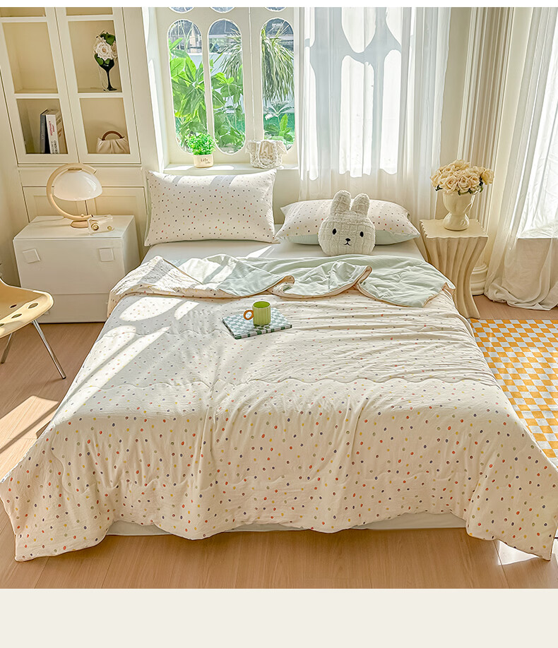 Hongdou Class A Soybean Summer Quilt Air Conditioning Quilt Core Student Dormitory Summer Cooling Quilt Single Thin Quilt 2*2.3m Cute 21