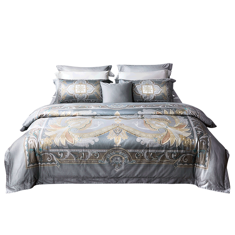 FUANNA Bedding Set, Four Pieces, 140 Thread Count Double-Ply Sateen, Digital Printed Pattern, for Single Or Double Bed, 203*229cm