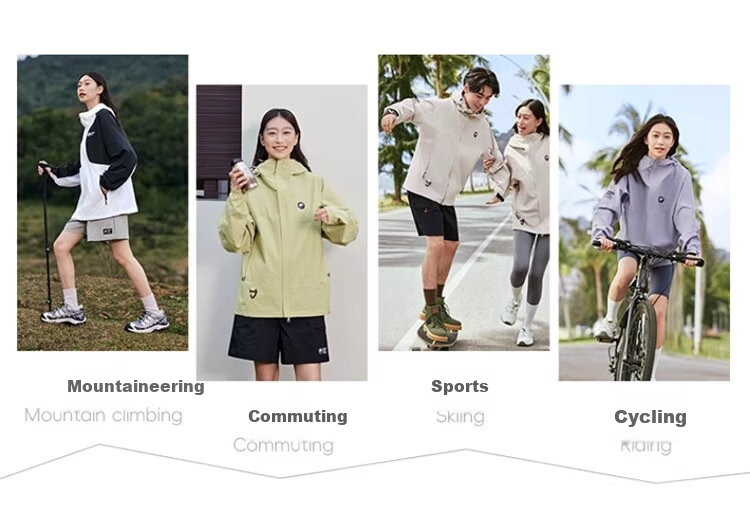 CAMEL Panda Outdoor Single-Layer Waterproof Hard Shell Colorblock Jacket for Men and Women A34BA46169 Phantom Black 3XL 9