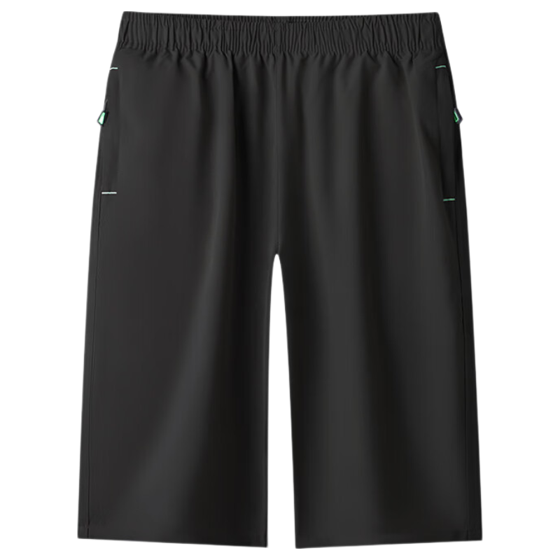 TUCANO Men's Shorts, Summer Sports Capri Pants, Loose Breathable Comfortable Straight-Leg Pants, Versatile Trousers, Men's Clothing, Black XL