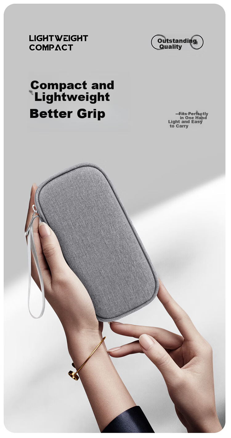 Biyoumei U-Shield USB Drive Storage Bag Multifunctional Data Cable Earphone Organizer Double-Layer 12 Slots Gray 6