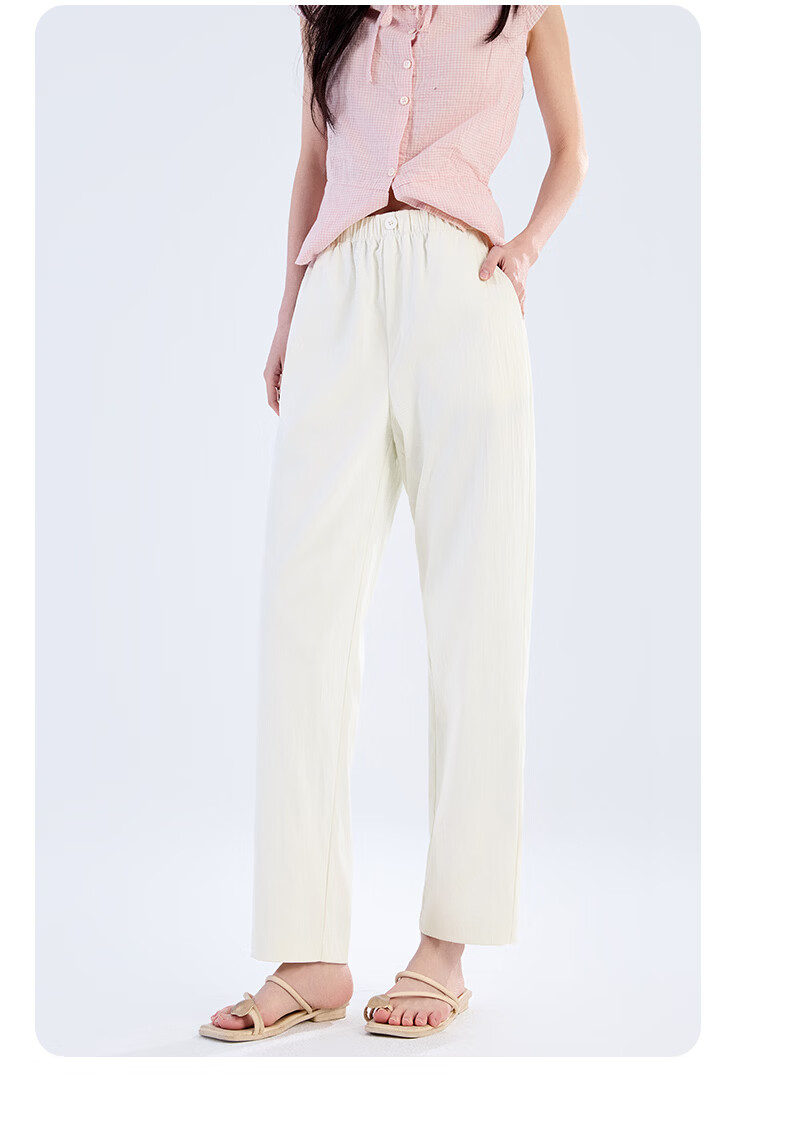 LangSha Straight-Leg Harem Pants for Women, Summer 2026 Thin High-Waist Slimming Nine-Point Straight-Leg Carrot Cigarette Trousers 14