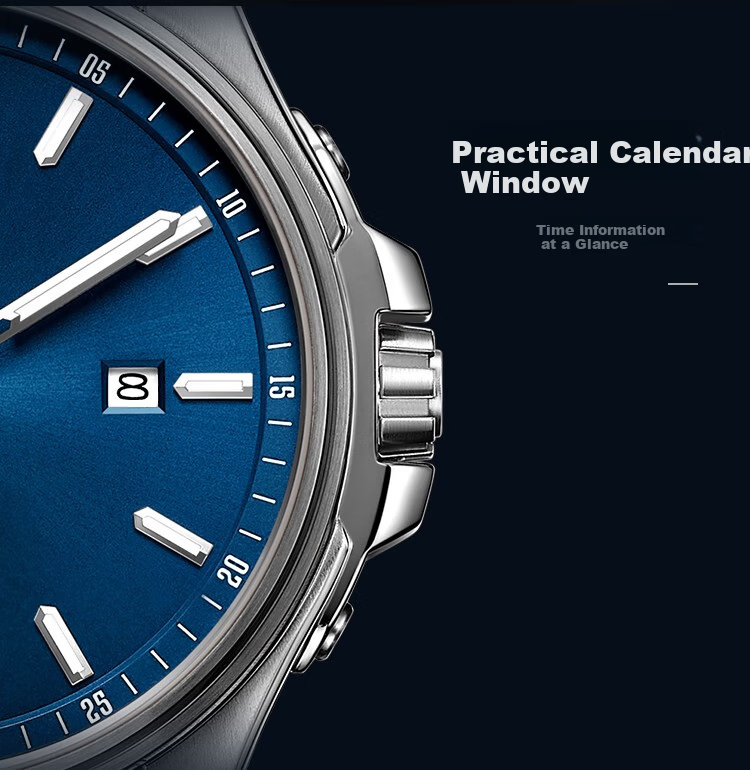 EBOHR Men's Automatic Mechanical Watch Fashion Calendar Stainless Steel Band Male Wristwatch New Year Valentine's Birthday Gift 7