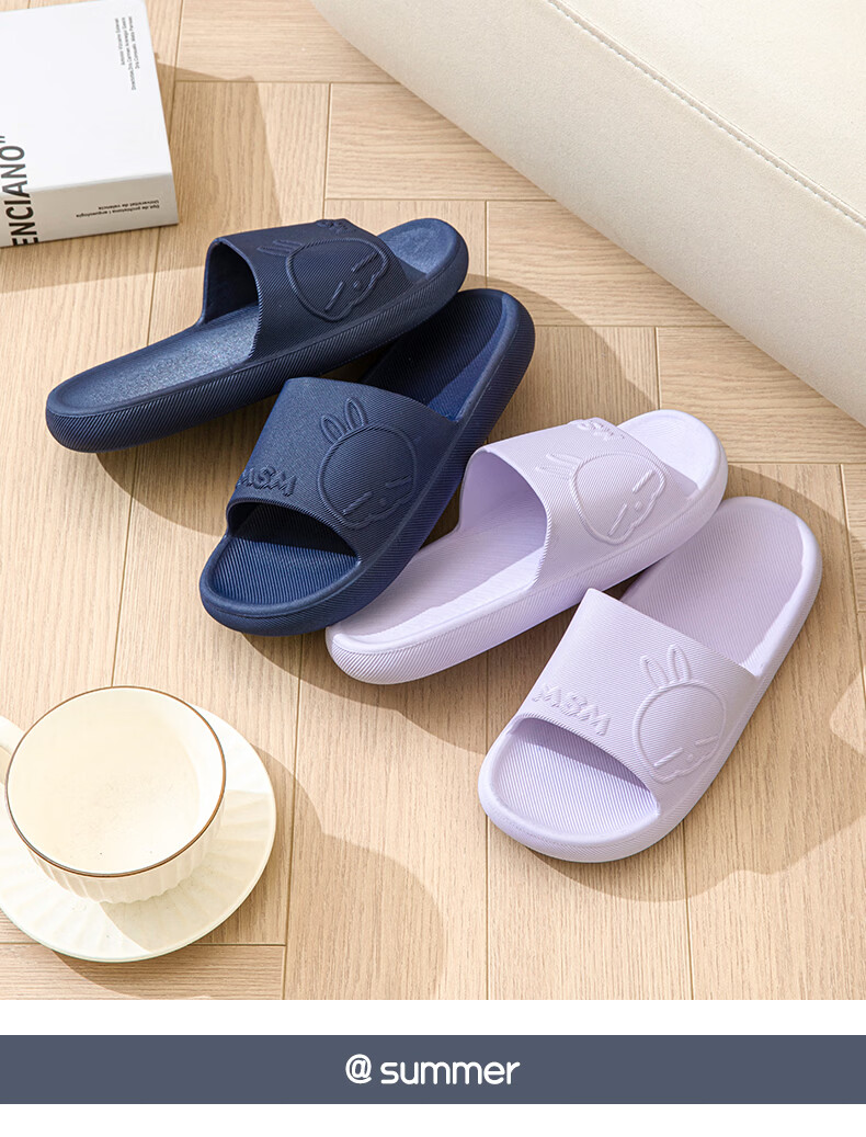 MashiMaro Unisex Simple Couple Home Bathroom Shower Slippers MV532 Purple Size 36-37 14