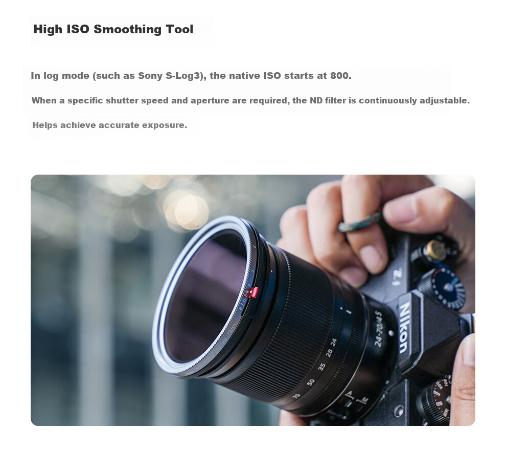 Kase 62mm Adjustable ND & CPL 1.5-8 Step Two-In Filter Kit VND Neutral Density Filter Polarizing Filter Medium Gray Density Filter Low Color Bias Video Tool 5