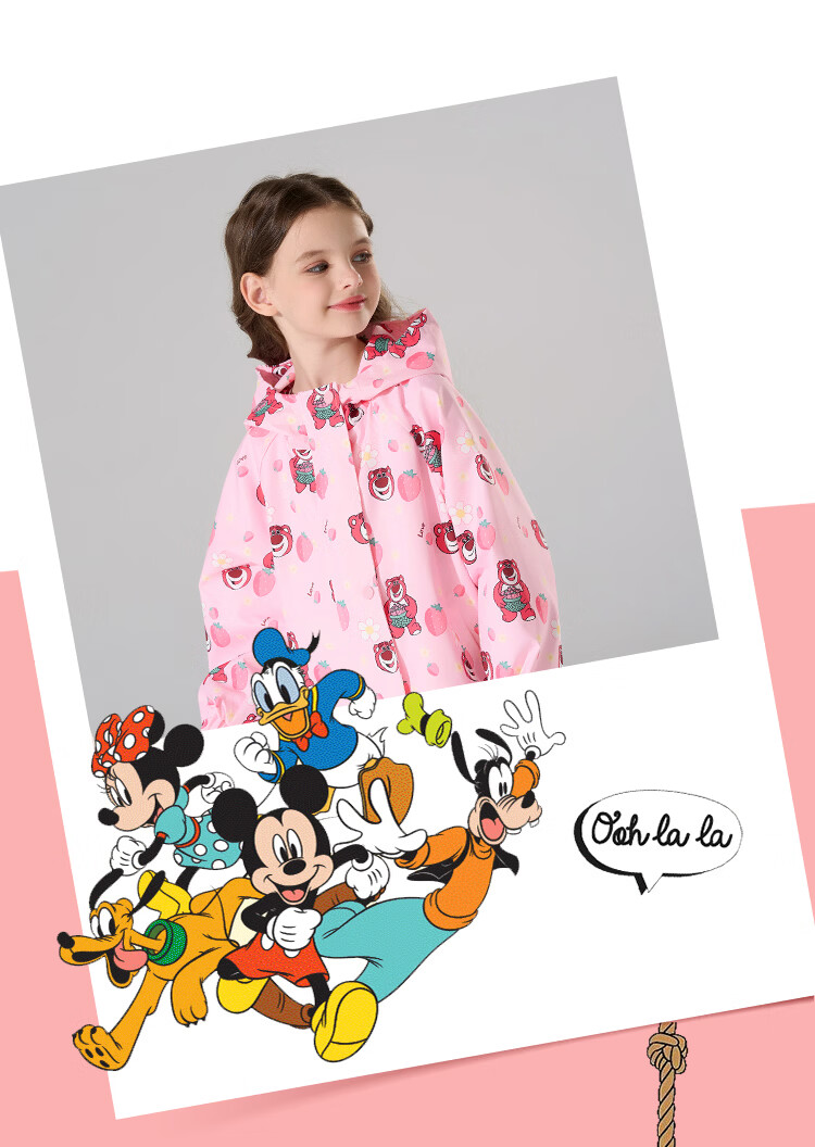Disney Girls Autumn Jacket 2026 New Kids Hooded Windproof Warm Coat for Boys and Girls 11