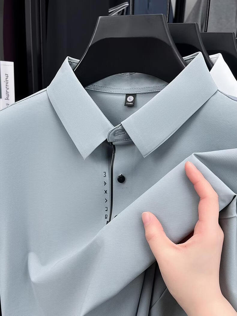 ROMON Ice Silk Sun Protection Polo Shirt Summer Men's Thin Cool Quick-Dry Fashion Casual Youth Short Sleeve T-Shirt 20
