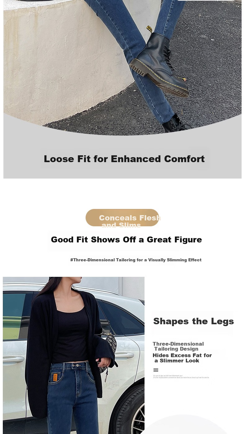Langsha Women's High-Waist Loose Fit Spring Slimming Skinny Carrot Harem Dad Jeans Thin Denim Pants 7