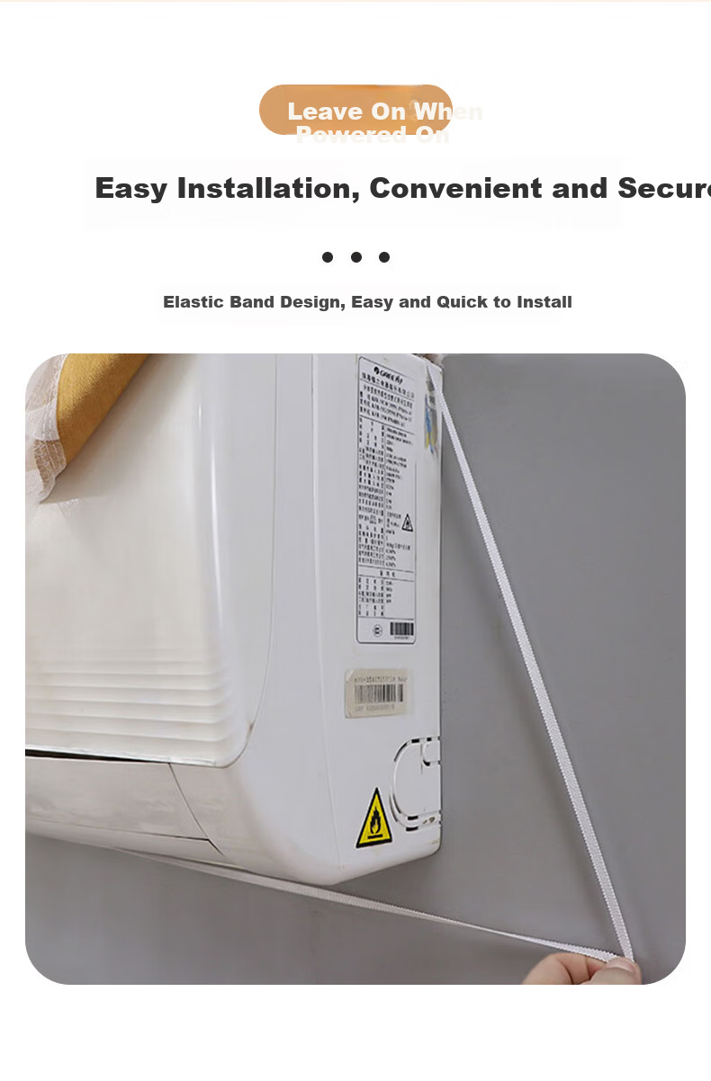 PURPAVWINNER Anti-Direct-Blow Air Conditioner Cover Dustproof Sleeve Removable Wind Shield Curtain for Gree Midea 3HP-5HP Wall-Mounted AC 100cm 3