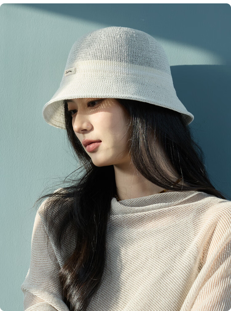 JIUMU Women's Cotton Sun Hat Bucket Hat Summer Outdoor Face Covering Beach Vacation Cap 12