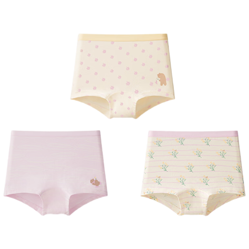 Like uu Kids Underwear Boys and Girls Ice Silk Cooling Soft Breathable Antibacterial Youth Briefs and Boxer Shorts
