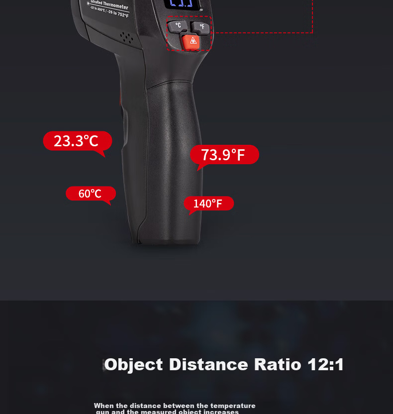 CEM DT-301A Laser Infrared Thermometer Professional High-Precision Industrial Non-Contact High-Temperature Temperature Gun Food Thermometer Kitchen Baking Water Temperature Detector 8