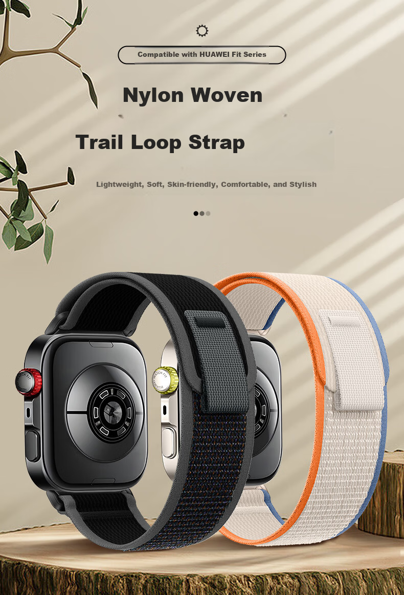Binghong Huawei Fit4 Watch Band for Women and Men, Woven Nylon Strap for Huawei Fit4 Pro and Watch Fit3, Wild Trail Blue 1