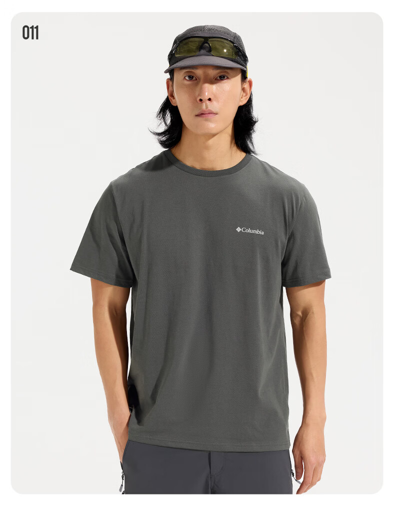 Columbia Men's T-Shirt 26 Spring Summer Outdoor Casual Sports Comfortable Cotton Breathable Short Sleeve AE8963 397 XL 4