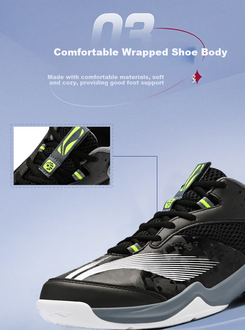 LI-NING Badminton Shoes Yinlang IV Unisex Competition Training Sports Shoes Non-slip Durable Breathable Comfortable 6