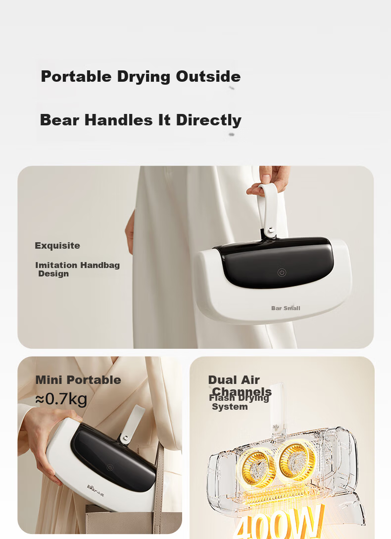 Bear Travel Dryer Portable Mini Foldable Clothes Dryer for Home and Travel HGJ-F04M2 7